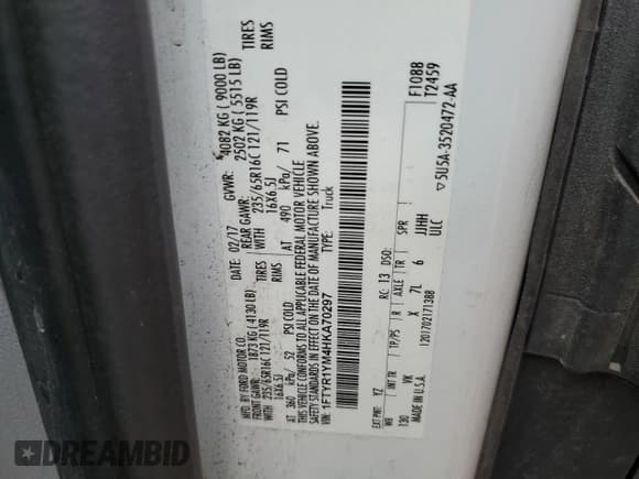 ✅ 2017 Ford Transit • VIN: 1FTYR1YM4HKA70297 • Лот: 65063115. Опубликован ранее на Copart с пробегом 137 275 миль. Бесплатный доступ к архиву аукционных продаж из США и подробный отчёт об истории автомобиля на DreamBid. Изображение 14.