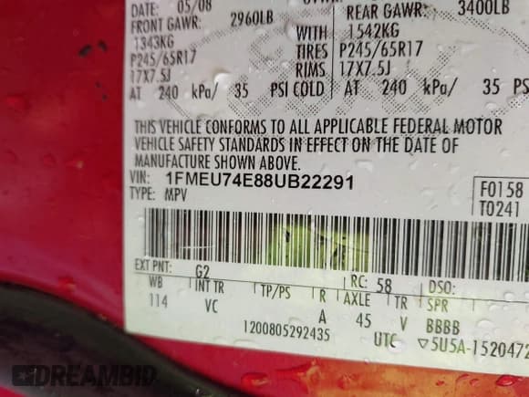 ✅ 2008 Ford Explorer Eddie Bauer • VIN: 1FMEU74E88UB22291 • Lot: 43301851. Wystawiony na IAAI z przebiegiem 247 466 mil. Bezpłatny archiwum sprzedaży aukcyjnych z USA i szczegółowy raport historii pojazdu na DreamBid. Zdjęcie 9.