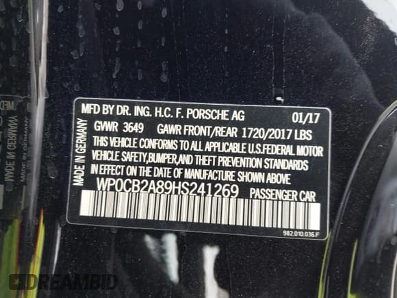 ✅ 2017 Porsche 718 Boxster S • VIN: WP0CB2A89HS241269 • Lot: 43599737. Wystawiony na IAAI z przebiegiem 19 139 mil. Bezpłatny archiwum sprzedaży aukcyjnych z USA i szczegółowy raport historii pojazdu na DreamBid. Zdjęcie 9.
