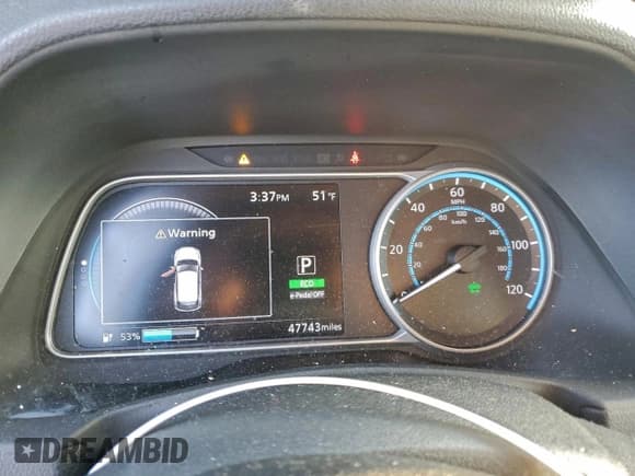 ✅ 2018 Nissan LEAF SV • VIN: 1N4AZ1CP5JC300583 • Lot: 94163415. Listed on Copart with 47,743 mi. Free auction sales archive from the USA and detailed vehicle history report at DreamBid. Image 9.