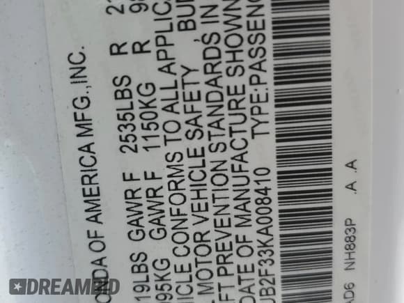 ✅ 2019 Acura TLX • VIN: 19UUB2F33KA008410 • Lot: 84779125. Listed on Copart with 83,071 mi. Free auction sales archive from the USA and detailed vehicle history report at DreamBid. Image 12.