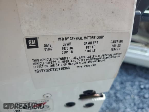 ✅ 2002 Chevrolet Corvette • VIN: 1G1YY32G725119363 • Lot: 54145035. Wystawiony na Copart z przebiegiem 131 035 mil. Bezpłatny archiwum sprzedaży aukcyjnych z USA i szczegółowy raport historii pojazdu na DreamBid. Zdjęcie 12.