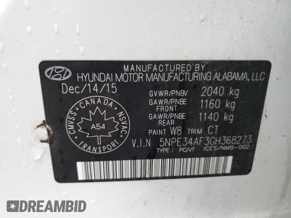 ✅ 2016 Hyundai Sonata Sport • VIN: 5NPE34AF3GH368273 • Lot: 91337275. Listed on Copart with 228,027 mi. Free auction sales archive from the USA and detailed vehicle history report at DreamBid. Image 12.