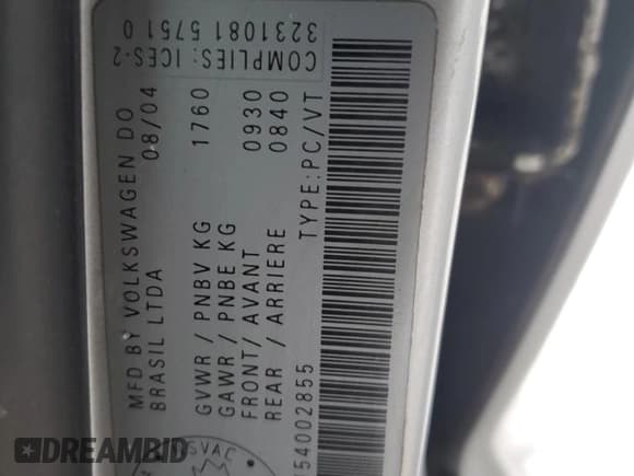 ✅ 2005 Volkswagen Golf • VIN: 9BWGL21J154002855 • Lot: 87383044. Wystawiony na Copart z przebiegiem 265 741 mil. Bezpłatny archiwum sprzedaży aukcyjnych z USA i szczegółowy raport historii pojazdu na DreamBid. Zdjęcie 13.