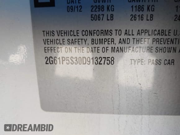 ✅ 2013 Cadillac XTS Luxury • VIN: 2G61P5S30D9132758 • Lot: 43727677. Wystawiony na IAAI z przebiegiem 131 188 mil. Bezpłatny archiwum sprzedaży aukcyjnych z USA i szczegółowy raport historii pojazdu na DreamBid. Zdjęcie 9.