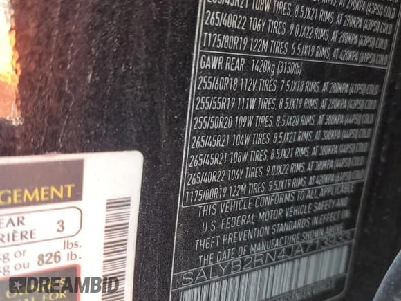 ✅ 2018 Land Rover Range Rover Velar S • VIN: SALYB2RN4JA713933 • Лот: 48018505. Опубликован ранее на Copart с пробегом 62 358 миль. Бесплатный доступ к архиву аукционных продаж из США и подробный отчёт об истории автомобиля на DreamBid. Изображение 13.