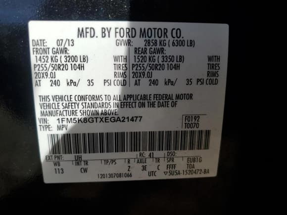✅ 2014 Ford Explorer Sport • VIN: 1FM5K8GTXEGA21477 • Lot: 92053005. Wystawiony na Copart z przebiegiem 173 349 mil. Bezpłatny archiwum sprzedaży aukcyjnych z USA i szczegółowy raport historii pojazdu na DreamBid. Zdjęcie 14.