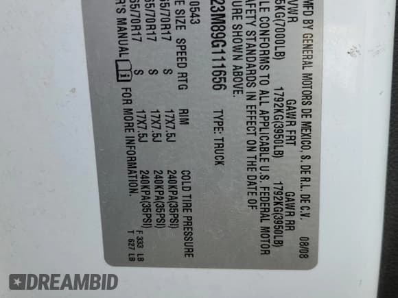 ✅ 2009 Chevrolet Silverado 1500 LT • VIN: 3GCEK23M89G111656 • Lot: 66897204. Listed on Copart with 193,770 mi. Free auction sales archive from the USA and detailed vehicle history report at DreamBid. Image 12.