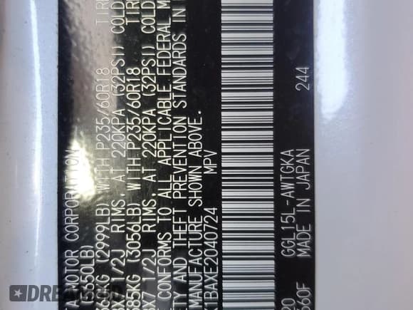 ✅ 2014 Lexus RX 350 • VIN: JTJBK1BAXE2040724 • Lot: 92260215. Listed on Copart with 106,443 mi. Free auction sales archive from the USA and detailed vehicle history report at DreamBid. Image 13.