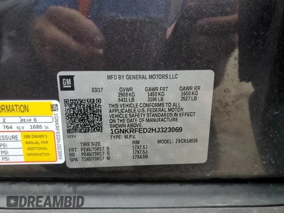 ✅ 2017 Chevrolet Traverse LS • VIN: 1GNKRFED2HJ323069 • Lot: 86998765. Wystawiony na Copart z przebiegiem 99 726 mil. Bezpłatny archiwum sprzedaży aukcyjnych z USA i szczegółowy raport historii pojazdu na DreamBid. Zdjęcie 14.