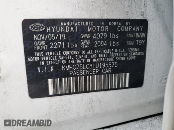 ✅ 2020 Hyundai Ioniq SE • VIN: KMHC75LC8LU195575 • Lot: 81565314. Wystawiony na Copart z przebiegiem 70 577 mil. Bezpłatny archiwum sprzedaży aukcyjnych z USA i szczegółowy raport historii pojazdu na DreamBid. Zdjęcie 14.