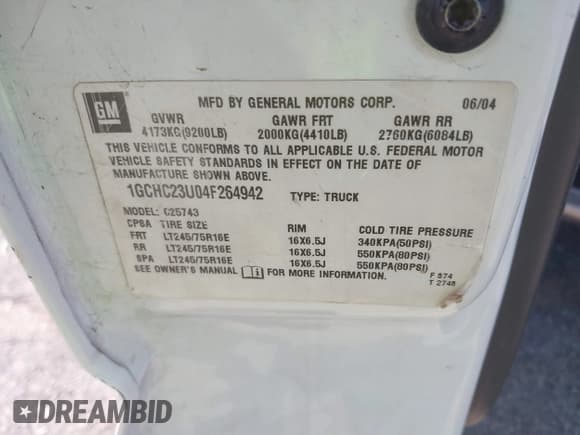 ✅ 2004 Chevrolet Silverado 2500HD LS • VIN: 1GCHC23U04F264942 • Лот: 42478706. Опубликован ранее на IAAI с пробегом 258 175 миль. Бесплатный доступ к архиву аукционных продаж из США и подробный отчёт об истории автомобиля на DreamBid. Изображение 9.
