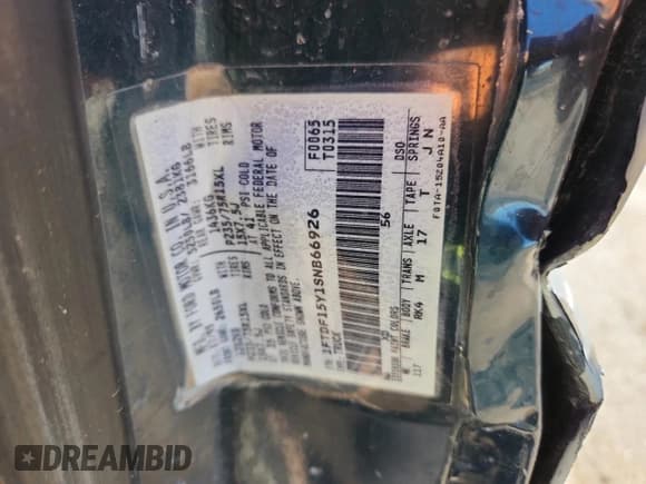 ✅ 1995 Ford F-150 • VIN: 1FTDF15Y1SNB66926 • Lot: 87279855. Wystawiony na Copart z przebiegiem Nie podano. Bezpłatny archiwum sprzedaży aukcyjnych z USA i szczegółowy raport historii pojazdu na DreamBid. Zdjęcie 12.