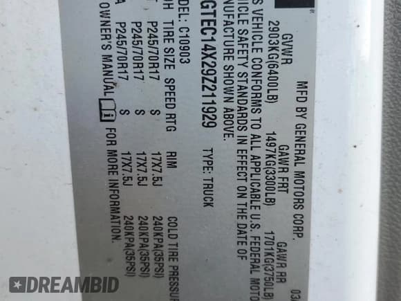 ✅ 2009 GMC Sierra 1500 Work Truck • VIN: 1GTEC14X29Z211929 • Лот: 90378395. Опубликован ранее на Copart с пробегом 87 454 миль. Бесплатный доступ к архиву аукционных продаж из США и подробный отчёт об истории автомобиля на DreamBid. Изображение 12.