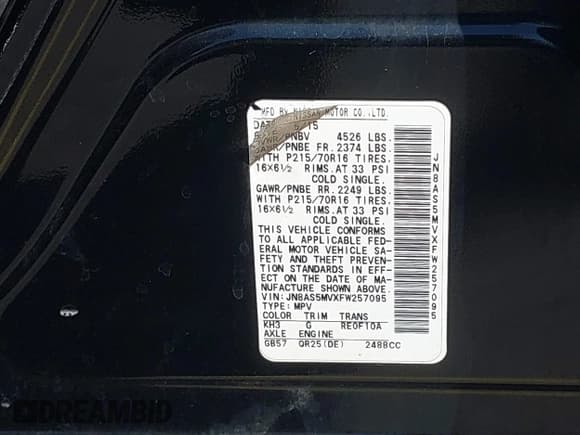 ✅ 2015 Nissan Rogue S • VIN: JN8AS5MVXFW257095 • Лот: 43737619. Опубликован ранее на IAAI с пробегом 141 540 миль. Бесплатный доступ к архиву аукционных продаж из США и подробный отчёт об истории автомобиля на DreamBid. Изображение 9.