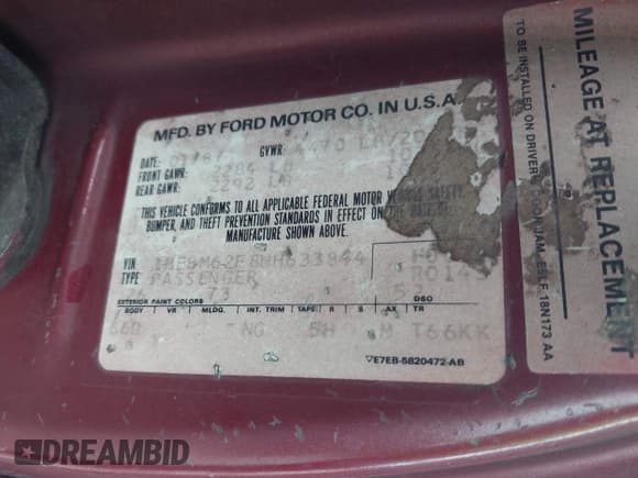 ✅ 1987 Mercury Cougar • VIN: 1MEBM62F8HH633844 • Lot: 42428794. Wystawiony na IAAI z przebiegiem Nie podano. Bezpłatny archiwum sprzedaży aukcyjnych z USA i szczegółowy raport historii pojazdu na DreamBid. Zdjęcie 9.