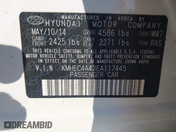 ✅ 2014 Hyundai Sonata Limited • VIN: KMHEC4A43EA117445 • Lot: 42441934. Wystawiony na IAAI z przebiegiem 75 037 mil. Bezpłatny archiwum sprzedaży aukcyjnych z USA i szczegółowy raport historii pojazdu na DreamBid. Zdjęcie 9.