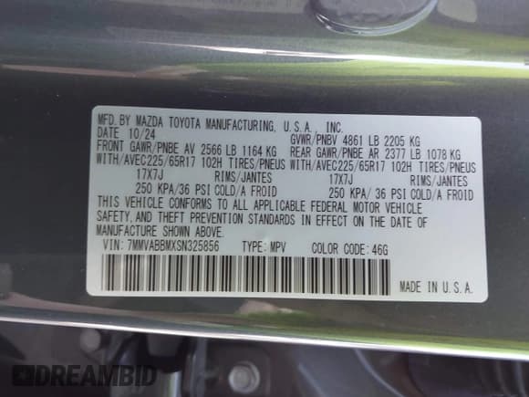 ✅ 2025 Mazda CX-50 S Preferred • VIN: 7MMVABBMXSN325856 • Lot: 42893152. Listed on IAAI with 7,482 mi. Free auction sales archive from the USA and detailed vehicle history report at DreamBid. Image 9.