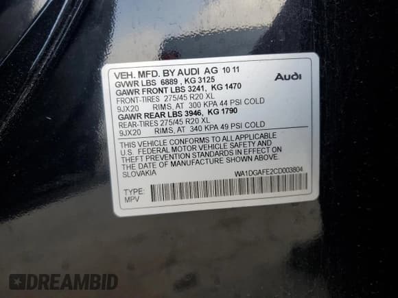 ✅ 2012 Audi Q7 S line • VIN: WA1DGAFE2CD003804 • Лот: 85985334. Опубликован ранее на Copart с пробегом 143 994 миль. Бесплатный доступ к архиву аукционных продаж из США и подробный отчёт об истории автомобиля на DreamBid. Изображение 16.