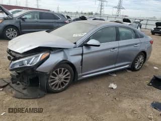 ✅ 2015 Hyundai Sonata Limited • VIN: 5NPE34AF6FH236154 • Лот: 81931985. Опубликован ранее на Copart с пробегом 77 019 миль. Бесплатный доступ к архиву аукционных продаж из США и подробный отчёт об истории автомобиля на DreamBid. Изображение 1.