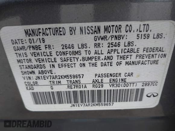 ✅ 2019 Infiniti Q50 Luxe • VIN: JN1EV7AR2KM559657 • Lot: 42187319. Wystawiony na IAAI z przebiegiem 88 583 mil. Bezpłatny archiwum sprzedaży aukcyjnych z USA i szczegółowy raport historii pojazdu na DreamBid. Zdjęcie 9.