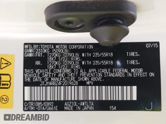 ✅ 2015 Lexus NX 200t • VIN: JTJYARBZ4F2019628 • Лот: 42277231. Опубликован ранее на IAAI с пробегом 118 975 миль. Бесплатный доступ к архиву аукционных продаж из США и подробный отчёт об истории автомобиля на DreamBid. Изображение 9.