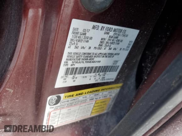 ✅ 2017 Ford Expedition Platinum • VIN: 1FMJU1LT0HEA63159 • Лот: 44787725. Опубликован ранее на Copart с пробегом 101 185 миль. Бесплатный доступ к архиву аукционных продаж из США и подробный отчёт об истории автомобиля на DreamBid. Изображение 13.