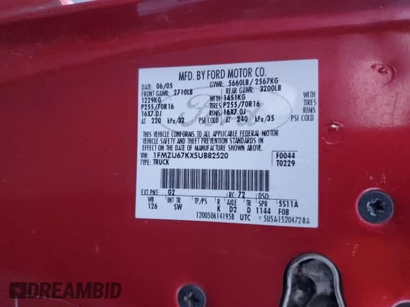 ✅ 2005 Ford Explorer Sport Trac XLS • VIN: 1FMZU67KX5UB82520 • Лот: 94039045. Опубликован ранее на Copart с пробегом 195 754 миль. Бесплатный доступ к архиву аукционных продаж из США и подробный отчёт об истории автомобиля на DreamBid. Изображение 12.