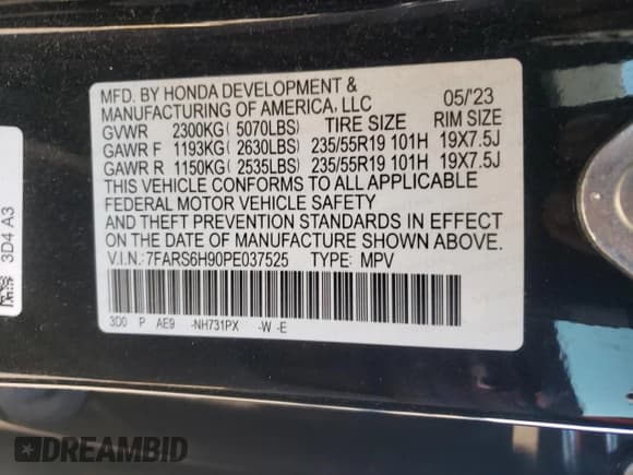 ✅ 2023 Honda CR-V Sport Touring • VIN: 7FARS6H90PE037525 • Lot: 89716055. Wystawiony na Copart z przebiegiem 36 347 mil. Bezpłatny archiwum sprzedaży aukcyjnych z USA i szczegółowy raport historii pojazdu na DreamBid. Zdjęcie 13.