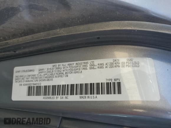 ✅ 2008 Subaru Tribeca Limited • VIN: 4S4WX92D784401572 • Lot: 64258854. Wystawiony na Copart z przebiegiem 192 497 mil. Bezpłatny archiwum sprzedaży aukcyjnych z USA i szczegółowy raport historii pojazdu na DreamBid. Zdjęcie 15.