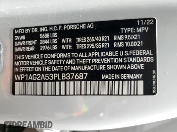 ✅ 2023 Porsche Macan S • VIN: WP1AG2A53PLB37687 • Lot: 90082975. Listed on Copart with 22,976 mi. Free auction sales archive from the USA and detailed vehicle history report at DreamBid. Image 14.