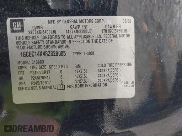 ✅ 2008 Chevrolet Silverado 1500 Work Truck • VIN: 1GCEC14X48Z328085 • Lot: 43686903. Listed on IAAI with 80,441 mi. Free auction sales archive from the USA and detailed vehicle history report at DreamBid. Image 9.