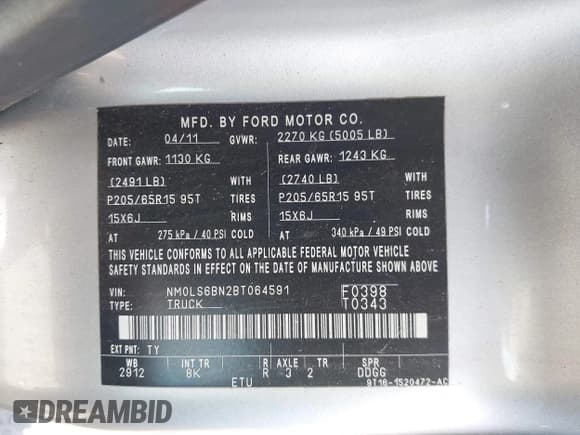 ✅ 2011 Ford Transit Connect XLT • VIN: NM0LS6BN2BT064591 • Lot: 42974445. Listed on IAAI with 115,050 mi. Free auction sales archive from the USA and detailed vehicle history report at DreamBid. Image 9.