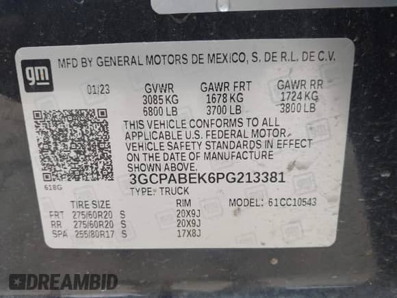 2023 Chevrolet Silverado 1500 Custom с VIN 3GCPABEK6PG213381, выставлен на аукционе IAAI как лот 41505513 с пробегом 25 597 миль миль и . История ставок и продаж доступна на DreamBid. Изображение 9.