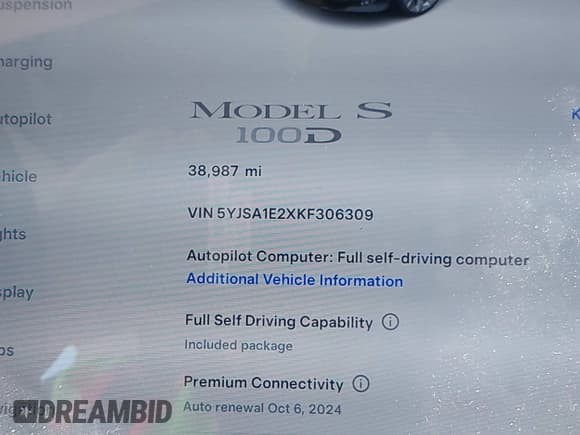 ✅ 2019 Tesla Model S 75D • VIN: 5YJSA1E2XKF306309 • Лот: 40461958. Опубликован ранее на IAAI с пробегом 38 987 миль. Бесплатный доступ к архиву аукционных продаж из США и подробный отчёт об истории автомобиля на DreamBid. Изображение 7.