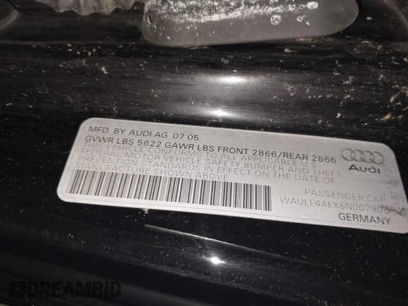 ✅ 2006 Audi A8 4.2L • VIN: WAULL44EX6N007905 • Lot: 43533717. Wystawiony na IAAI z przebiegiem Nie podano. Bezpłatny archiwum sprzedaży aukcyjnych z USA i szczegółowy raport historii pojazdu na DreamBid. Zdjęcie 9.