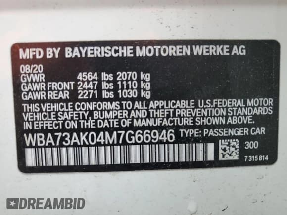 ✅ 2021 BMW 2 Series 228i xDrive • VIN: WBA73AK04M7G66946 • Lot: 56785925. Listed on Copart with 43,541 mi. Free auction sales archive from the USA and detailed vehicle history report at DreamBid. Image 13.