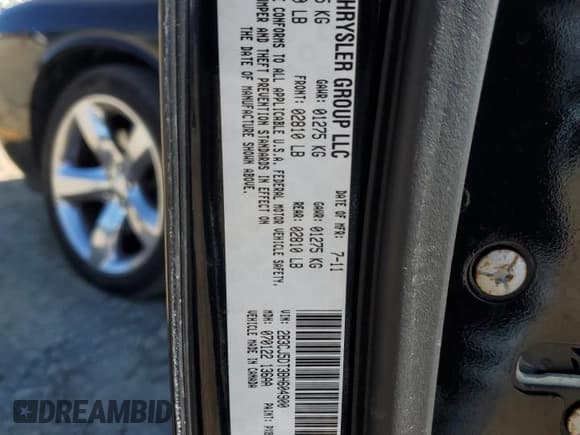 ✅ 2011 Dodge Challenger R/T • VIN: 2B3CJ5DT3BH604900 • Лот: 73129994. Опубликован ранее на Copart с пробегом 209 726 миль. Бесплатный доступ к архиву аукционных продаж из США и подробный отчёт об истории автомобиля на DreamBid. Изображение 12.