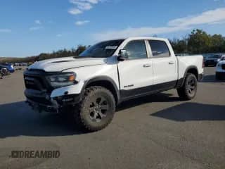 2021 Ram 1500 Rebel with VIN 1C6SRFLT2MN602373, listed as a Copart auction lot 84780545 with 55,760 mi miles and Salvage title. Bid and sale history available at DreamBid. Image 1.