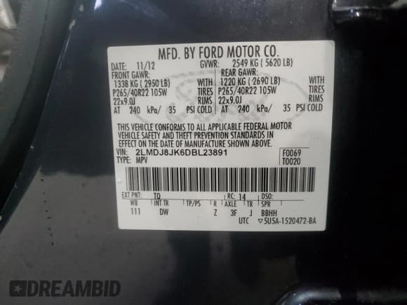 ✅ 2013 Lincoln MKX • VIN: 2LMDJ8JK6DBL23891 • Lot: 90146515. Wystawiony na Copart z przebiegiem 115 669 mil. Bezpłatny archiwum sprzedaży aukcyjnych z USA i szczegółowy raport historii pojazdu na DreamBid. Zdjęcie 13.