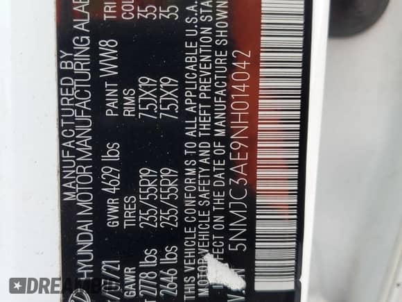 2022 Hyundai Tucson SEL с VIN 5NMJC3AE9NH014042, выставлен на аукционе Copart как лот 80473775 с пробегом 78 464 миль миль и На запчасти • Non repairable. История ставок и продаж доступна на DreamBid. Изображение 14.