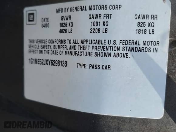 ✅ 2000 Chevrolet Malibu LS • VIN: 1G1NE52JXY6298133 • Lot: 47383065. Wystawiony na Copart z przebiegiem 199 019 mil mil. Skorzystaj z bezpłatnego archiwum sprzedaży aukcyjnych z USA i zobacz szczegółowy raport historii pojazdu na DreamBid. Zdjęcie 12.