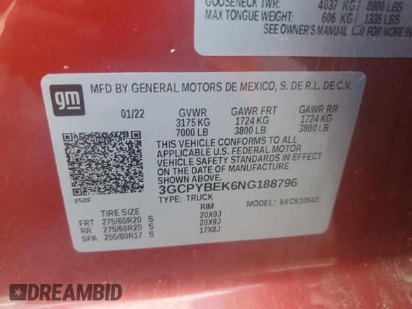 ✅ 2022 Chevrolet Silverado 1500 Custom • VIN: 3GCPYBEK6NG188796 • Lot: 62487375. Wystawiony na Copart z przebiegiem 31 799 mil. Bezpłatny archiwum sprzedaży aukcyjnych z USA i szczegółowy raport historii pojazdu na DreamBid. Zdjęcie 12.