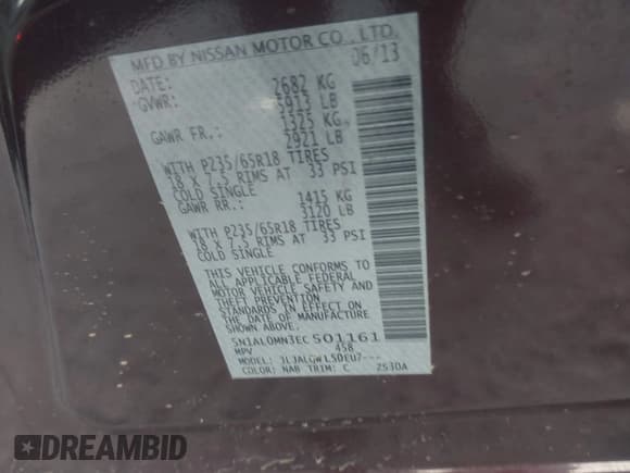 ✅ 2014 Infiniti QX60 • VIN: 5N1AL0MN3EC501161 • Лот: 43079932. Опубликован ранее на IAAI с пробегом 180 902 миль. Бесплатный доступ к архиву аукционных продаж из США и подробный отчёт об истории автомобиля на DreamBid. Изображение 9.