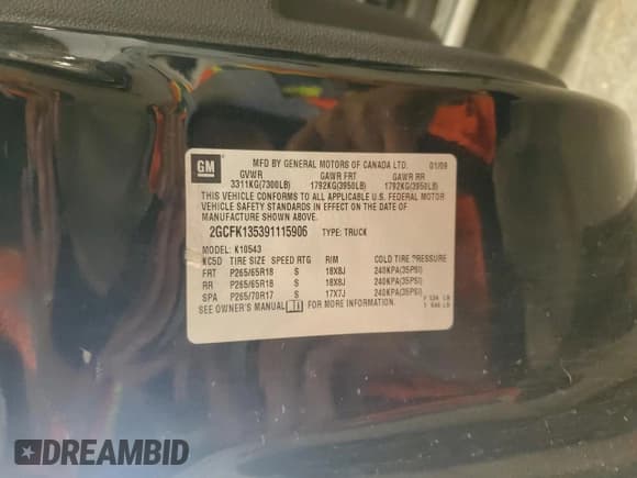 ✅ 2009 Chevrolet Silverado 1500 • VIN: 2GCFK135391115906 • Lot: 71793664. Listed on Copart with 194,871 mi. Free auction sales archive from the USA and detailed vehicle history report at DreamBid. Image 12.