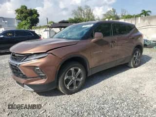 2024 Chevrolet Blazer LT with VIN 3GNKBCR44RS123145, listed as a Copart auction lot 70147185 with 43,296 mi miles and Non repairable. Bid and sale history available at DreamBid. Image 1.