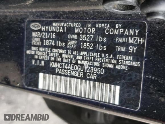 ✅ 2016 Hyundai Accent SE • VIN: KMHCT4AE0GU123950 • Лот: 74049884. Опубликован ранее на Copart с пробегом 68 384 миль. Бесплатный доступ к архиву аукционных продаж из США и подробный отчёт об истории автомобиля на DreamBid. Изображение 12.