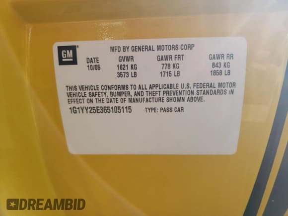 ✅ 2006 Chevrolet Corvette • VIN: 1G1YY25E365105115 • Lot: 86307684. Wystawiony na Copart z przebiegiem Nie podano. Bezpłatny archiwum sprzedaży aukcyjnych z USA i szczegółowy raport historii pojazdu na DreamBid. Zdjęcie 13.