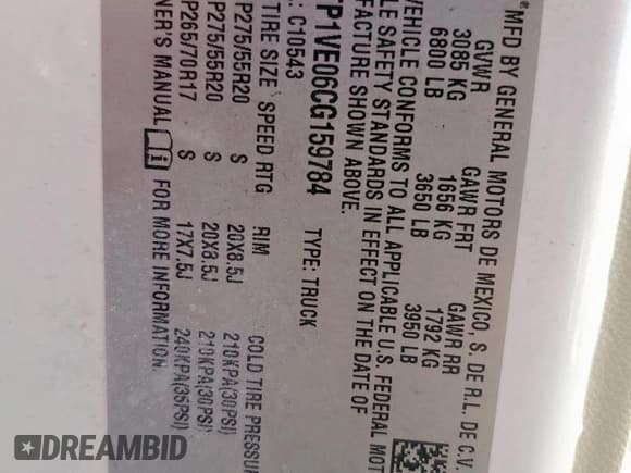 ✅ 2012 GMC Sierra 1500 SLE • VIN: 3GTP1VE06CG159784 • Lot: 90996965. Listed on Copart with 270,673 mi. Free auction sales archive from the USA and detailed vehicle history report at DreamBid. Image 12.