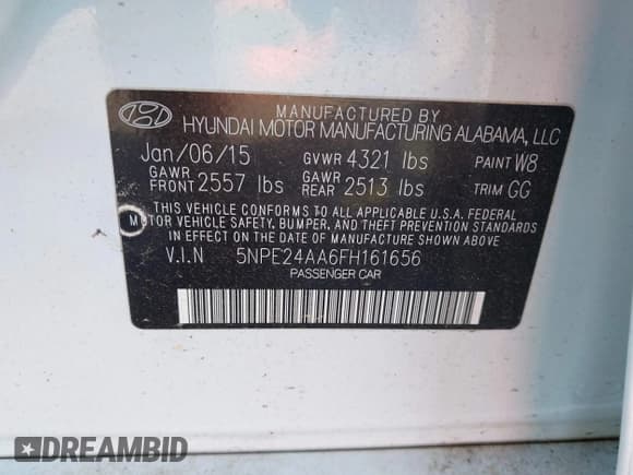 ✅ 2015 Hyundai Sonata Eco • VIN: 5NPE24AA6FH161656 • Лот: 43707149. Опубликован ранее на IAAI с пробегом 149 165 миль. Бесплатный доступ к архиву аукционных продаж из США и подробный отчёт об истории автомобиля на DreamBid. Изображение 9.